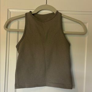 Free People Green Fitted Crop Tank Top